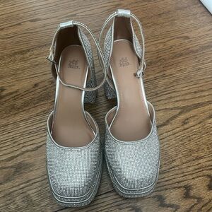 Wild Fable Glittering Silver Heels